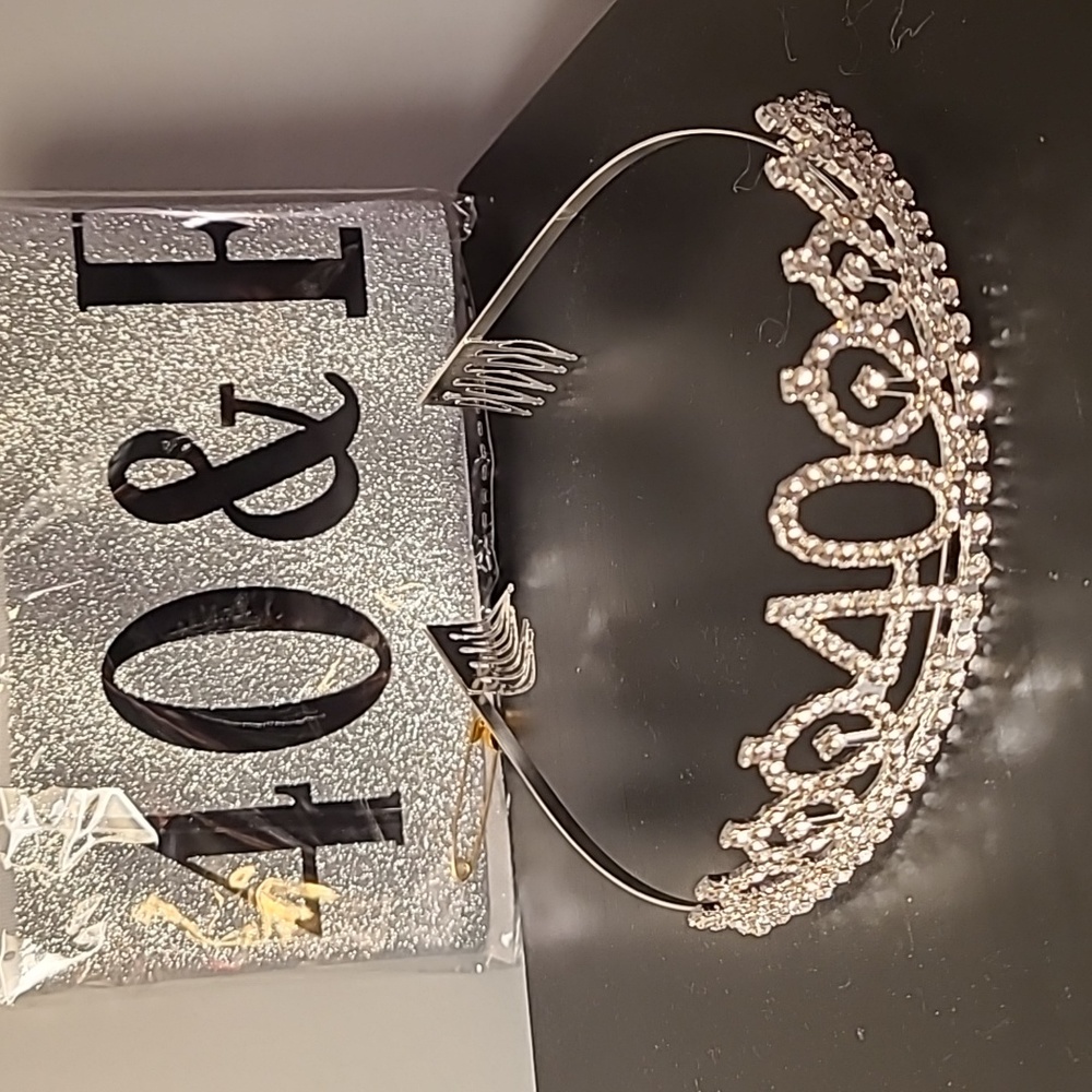 "40" birthday tiara w/ matching "40 & Fabulous" sash